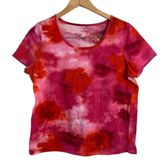 Jones New York Tops - Jones New York Sport Pink Tie Dye T Shirt Size XL Short Sleeves Pullover Top
